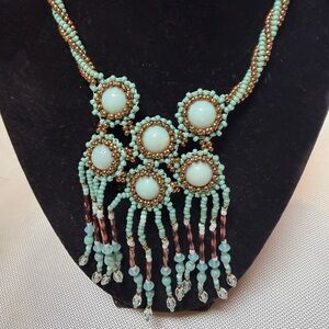 Santa Fe Designed Beaded Necklace w/Turquoise Accents